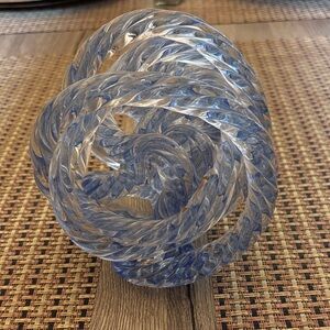 Elegant Blue Glass Knot Sculpture